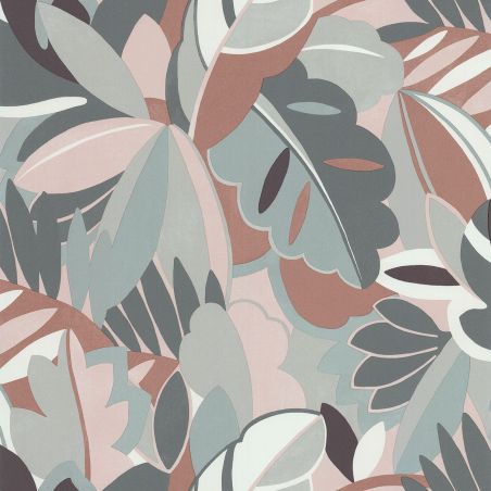 Papier peint intissé Palm Seventies XXL rose et gris - Dolce Vita - Lutèce - 11230109