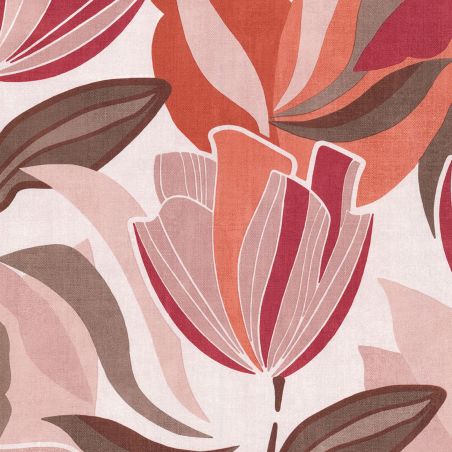 Papier peint intissé Tulipa rouge marron - Dolce Vita - Lutèce - 11230710