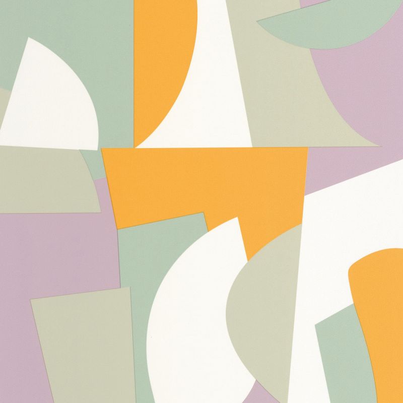 Papier peint intissé Figures vert mauve - OUTLINES - Caselio - OTLS105017500