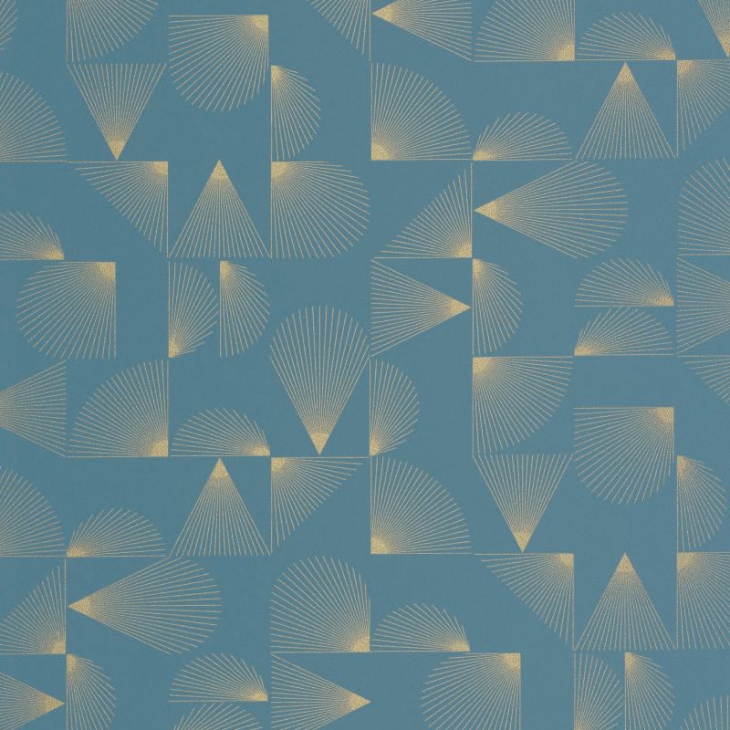 Papier peint intissé Contour bleu pétrole et or- OUTLINES - Caselio - OTLS105036221
