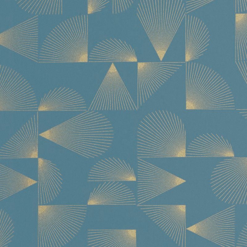 Papier peint intissé Contour bleu pétrole et or- OUTLINES - Caselio - OTLS105036221