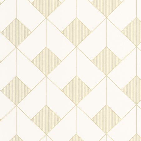 Papier peint intissé Square blanc et or - OUTLINES - Caselio - OTLS105090245