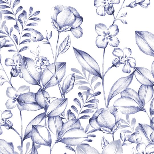 Panoramique intissé Flowers Field bleu - 200X310cm - PIMP MY WALL - Caselio - PMW104626004