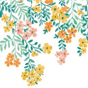 Panoramique intissé Flowerfalls rose jaune - 200X250cm - PIMP MY WALL - Caselio - PMW104632305