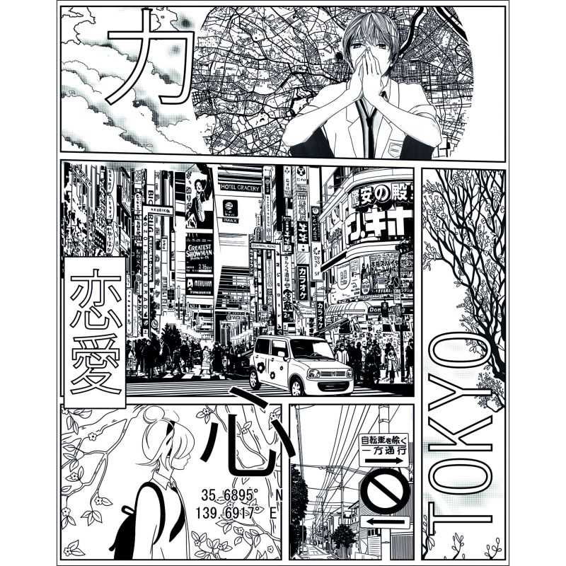 Panoramique intissé Manga World noir - 200X310cm - PIMP MY WALL - Caselio - PMW105219004