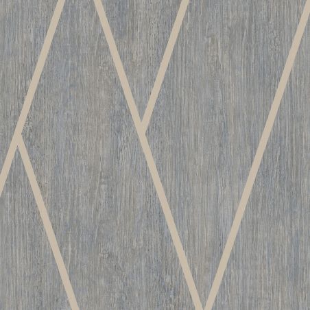 Papier peint vinyle sur intissé Chevron Bois gris bleu - Brut - Ugépa - M75709