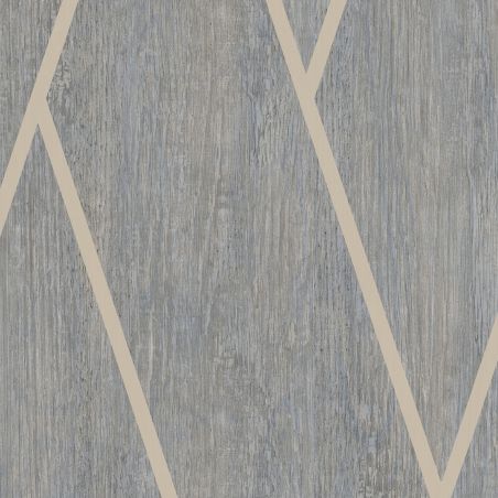 Papier peint vinyle sur intissé Chevron Bois gris bleu - Brut - Ugépa - M75709