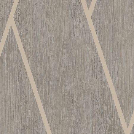 Papier peint vinyle sur intissé Chevron Bois taupe - Brut - Ugépa - M75718