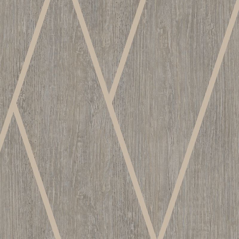 Papier peint vinyle sur intissé Chevron Bois taupe - Brut - Ugépa - M75718