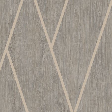 Papier peint vinyle sur intissé Chevron Bois taupe - Brut - Ugépa - M75718