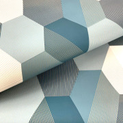 Papier peint Hexagon bleu foncé - SPACES - Caselio - SPA100106067
