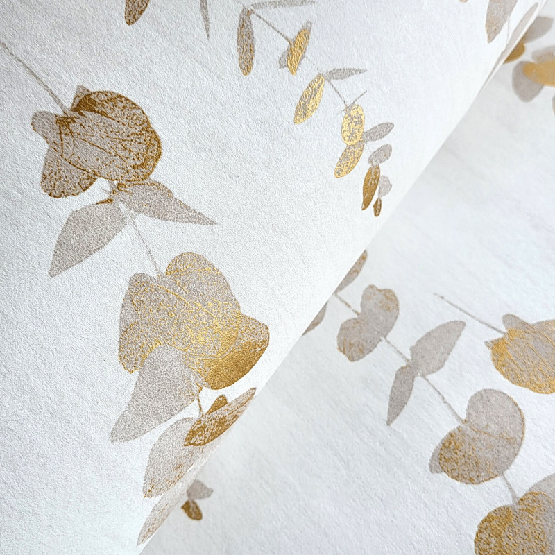 Papier peint intissé Eucalyptus beige - Panama - CASADECO - PANA81092304