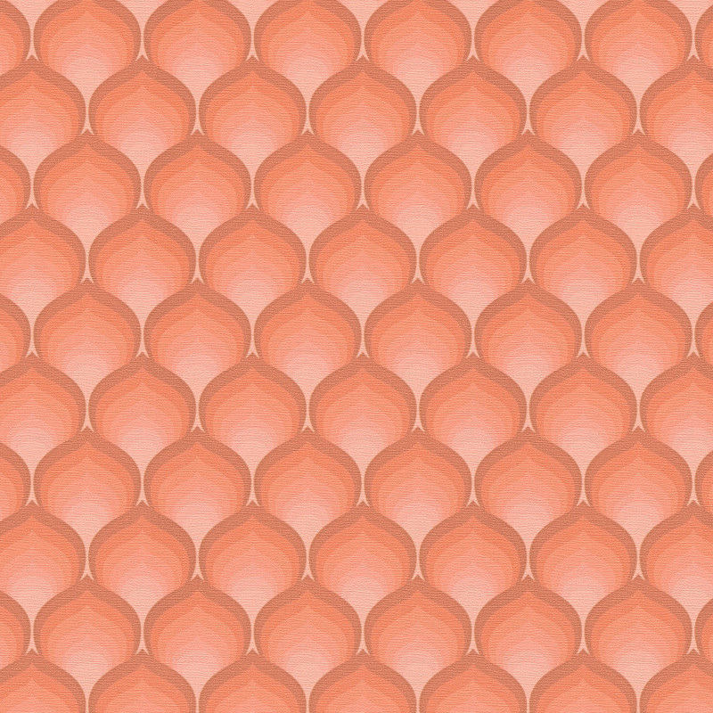 Papier peint vinyle sur intissé Vintage Leaf rouge et beige - Rétro Chic - As Création - 395385