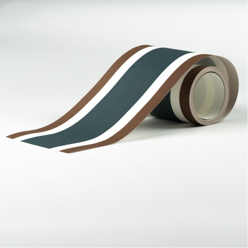 Frise papier peint intissé L'Élégante bleu pétrole et cacao - Galons & Frises - Casadeco - GAFR200386890