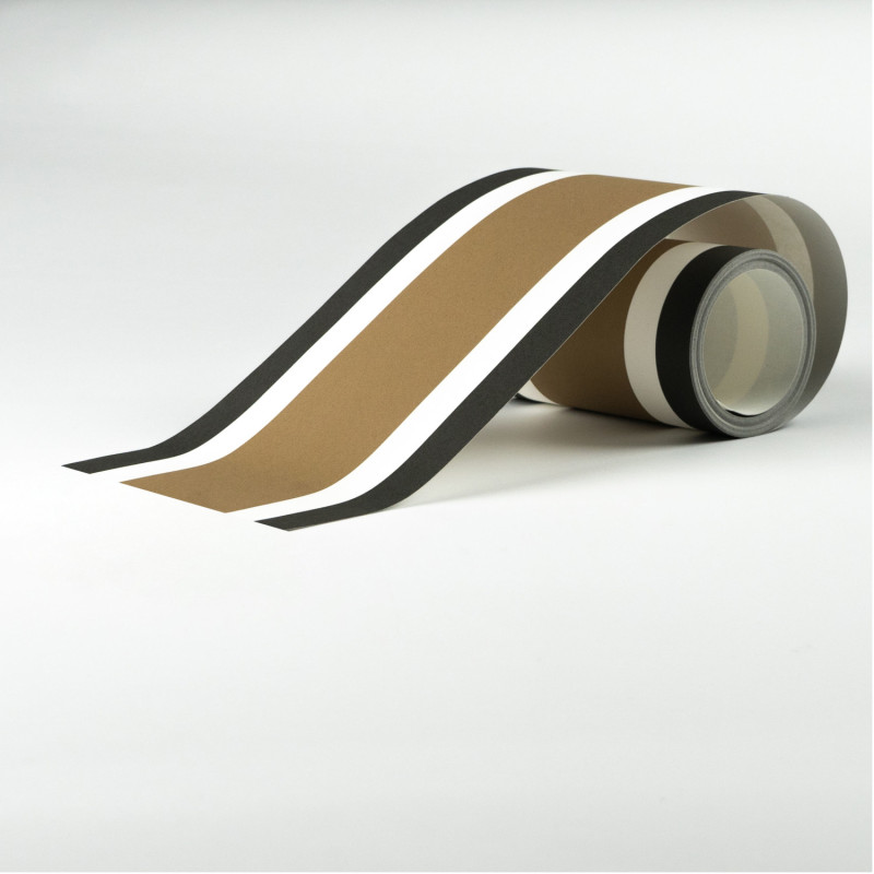 Frise papier peint intissé L'Élégante marron tabac et noir fusain - Galons & Frises - Casadeco - GAFR200382567