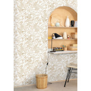 Papier peint à motif MAY doré FLP101852010 - FLOWER POWER - CASELIO