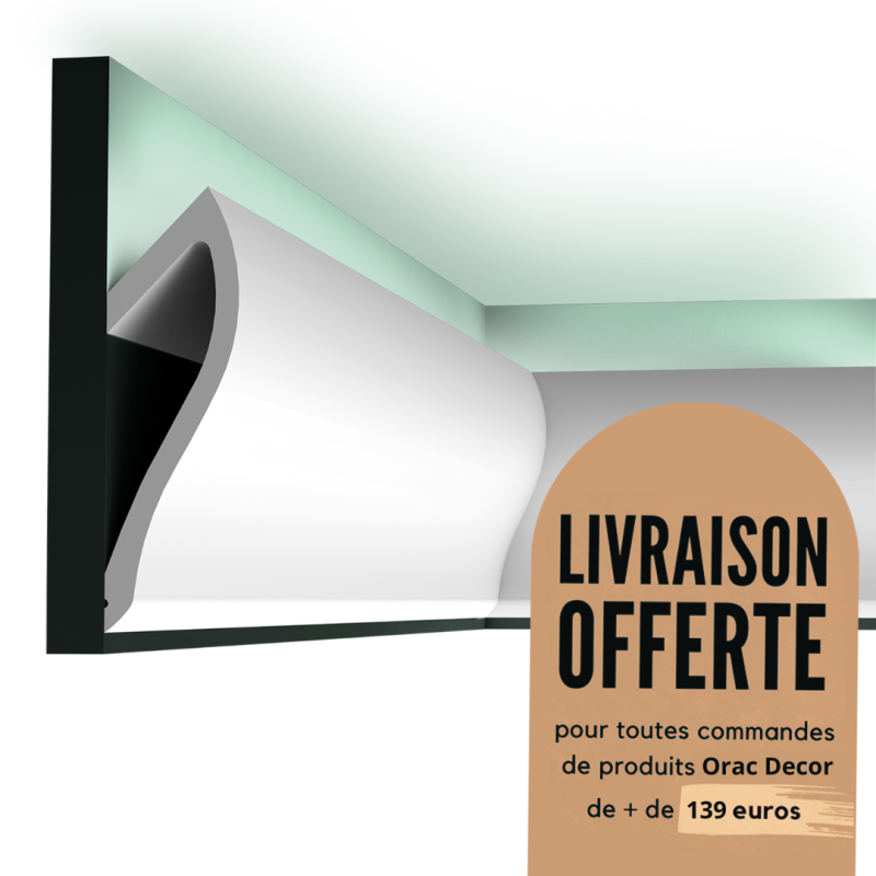 Cimaise ou corniche d'éclairage indirect Shade - Luxxus - moulure décorative Purotouch® - Orac Decor - C371