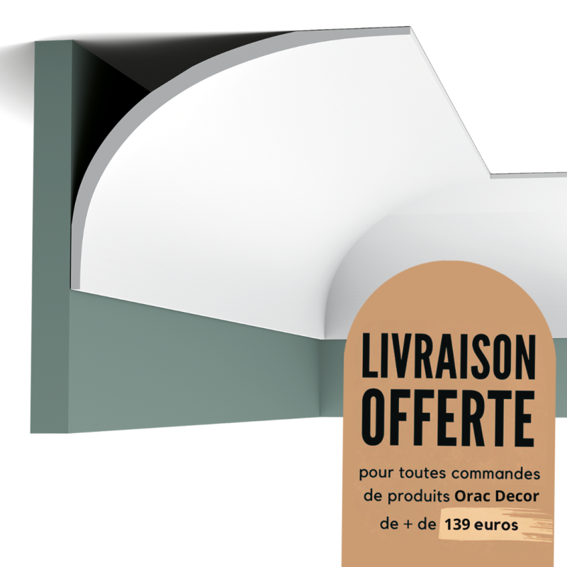 Corniche plafond - asymétrique - moulure décorative INFINITY - Purotouch® - Orac Decor - C990
