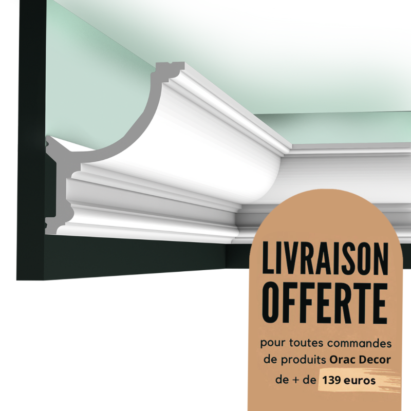 Corniche plafond - éclairage - moulure décorative - Purotouch® - Orac Decor - C901
