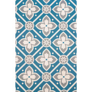 Sol PVC - Alma Peps - carreaux de ciment fleur bleu, gris blanc - Booster - GERFLOR - rouleau 2M