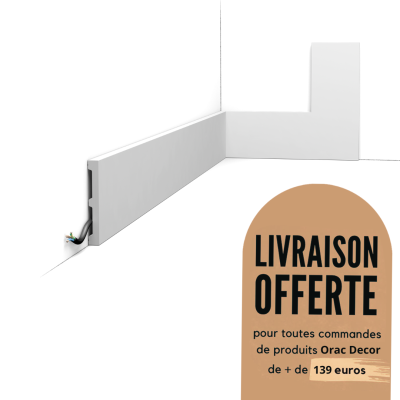 Plinthe design moulure décorative Duropolymer® - SQUARE - ORAC DECOR - SX163