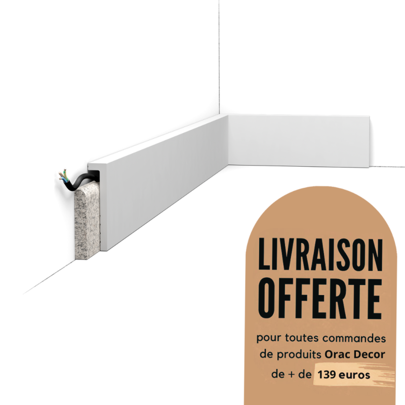 Surplinthe - moulure décorative Duropolymer® - SQUARE - ORAC DECOR - SX171