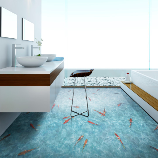 Sol PVC - Koï - Décor 3D...