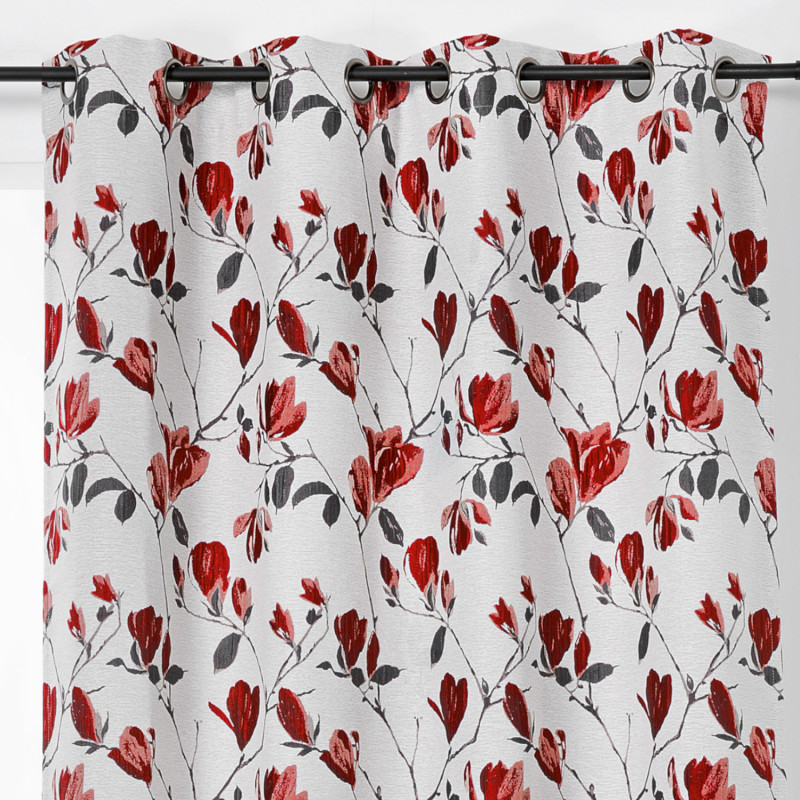 Rideau à œillets Magnolia rouge - 135x250cm - Linder - 1908-69-375