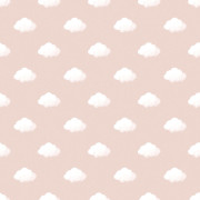 Papier peint intissé Nuages blanc fond rose - Babyland 2 - Lutèce - 14834