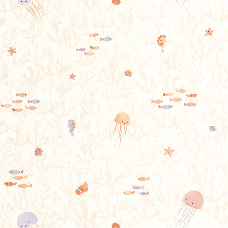 Papier peint intissé Companions of the Sea rose blush - Once Upon A Time 2  - Casadeco - OUTD200814323