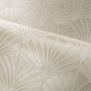 Papier peint vinyle sur intissé Néréide taupe et argent - Magnitude Textures - Casamance - 76651222