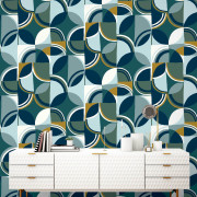 Panoramique intissé Couleur Vintage bleu - 159X280cm - Les Aventures - Lutèce - 27240601