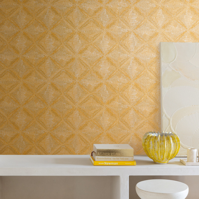 Papier peint intissé Khanta Gold ocre - Amani - Masureel - AMA104