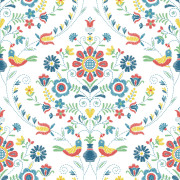 Papier peint intissé Britt médaillon printanier rouge - Délicatesse - Lutèce - FD26512
