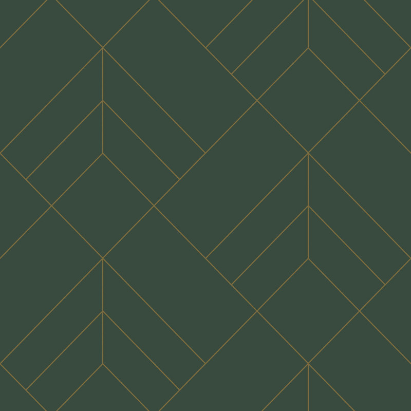 Papier peint intissé Sander géométrique vert empire et or - Délicatesse - Lutèce - FD26550