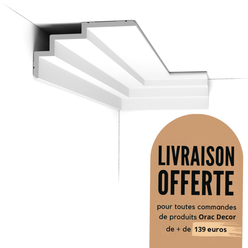 Corniche plafond - moulure décorative - Purotouch® - Orac Decor - C392 Steps