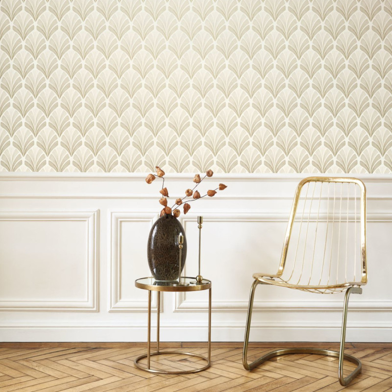 Papier peint intissé Folies St-James beige lin - Années Folles - Casadeco - ANFO201051611