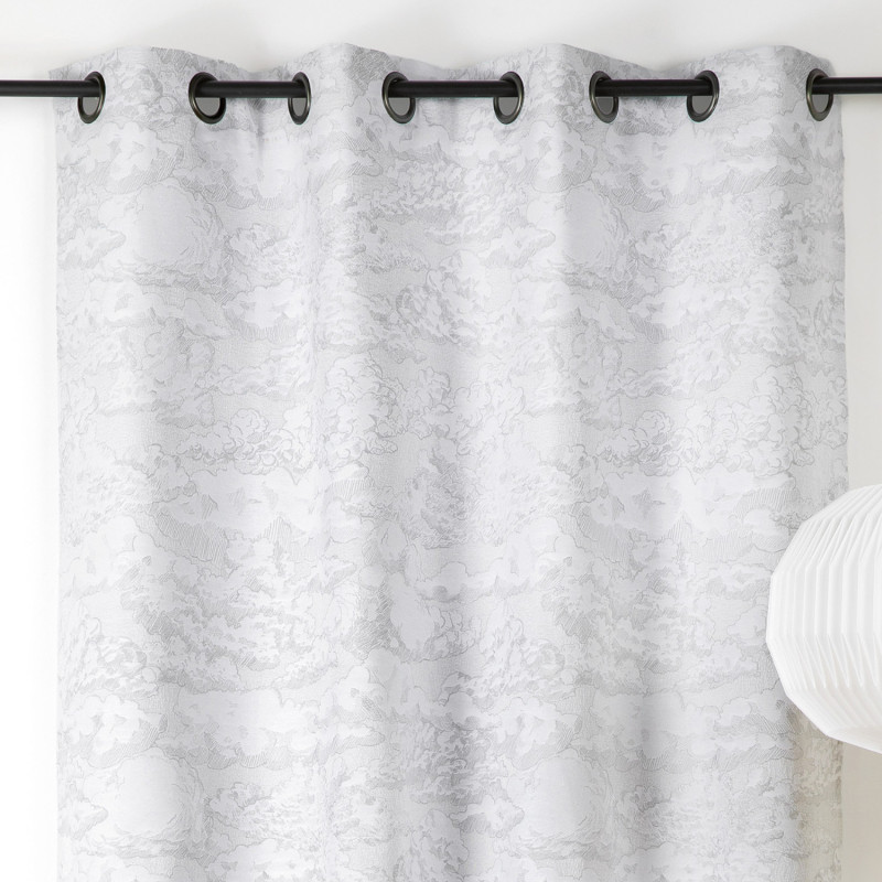 Rideau à œillets Nuage gris vapeur et blanc - 140x240cm - Linder - 548-90-10203-375