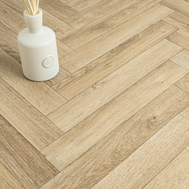 Sol PVC - Alaska 536 parquet chevron bois clair - Texas New - IVC - rouleau 4M