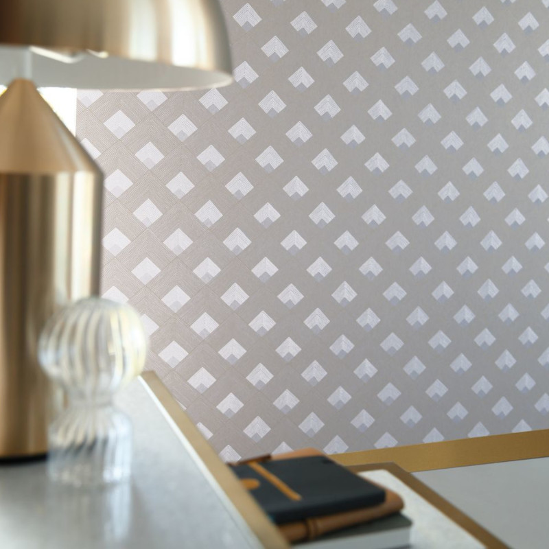 Papier peint intissé Ondes gris clair - Misura - CASAMANCE - 74470722