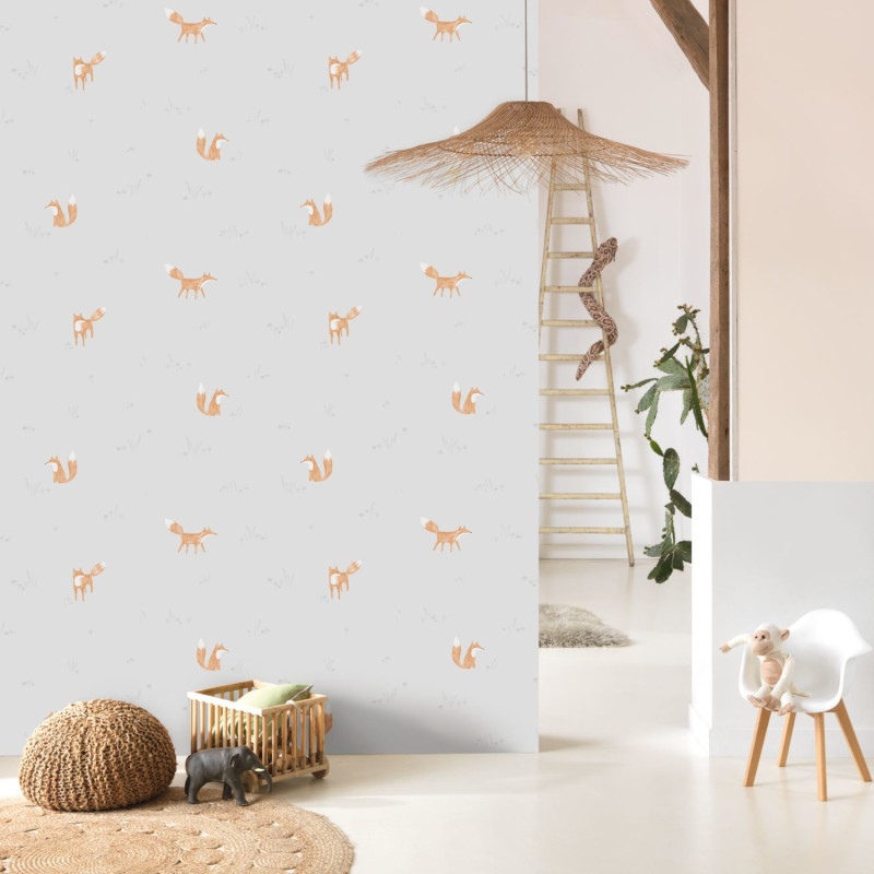 Papier peint Renard gris - MY LITTLE WORLD - Casadeco - MLW29809422