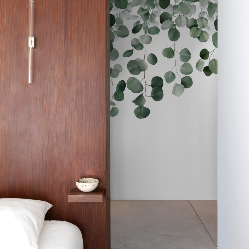 Panoramique vinyle sur intissé Feuilles d'eucalyptus vert - Orom II - Grandeco - A73201