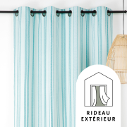 Rideau à œillets extérieur Plage bleu turquoise - 140x265cm - Linder - 1707-41-375