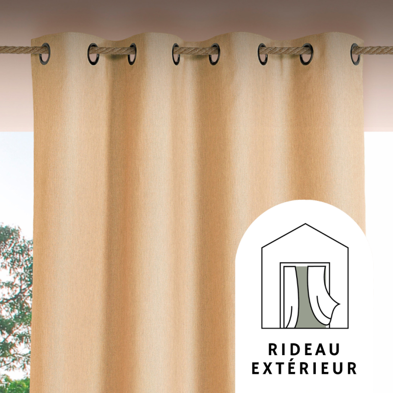 Rideau à œillets extérieur Rooftop beige clair - 140x265cm - Linder - 1706-20-375