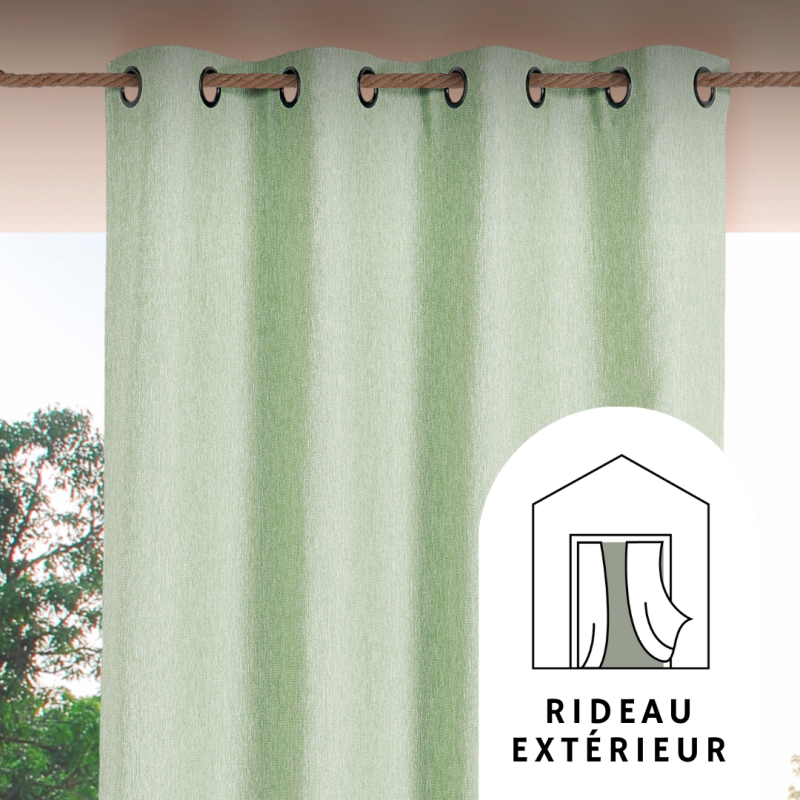 Rideau à œillets extérieur Rooftop bleu de Jade - 140x265cm - Linder - 1706-41-375