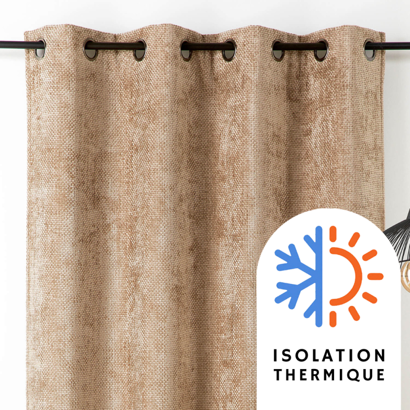 Rideau à œillets Colorado beige Chamois - 135x260cm - Linder - 1937-28-375