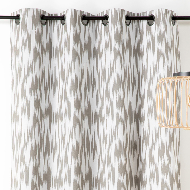 Rideau à œillets Ikat beige taupe - 140x280cm - Linder - 548-28-10201-375