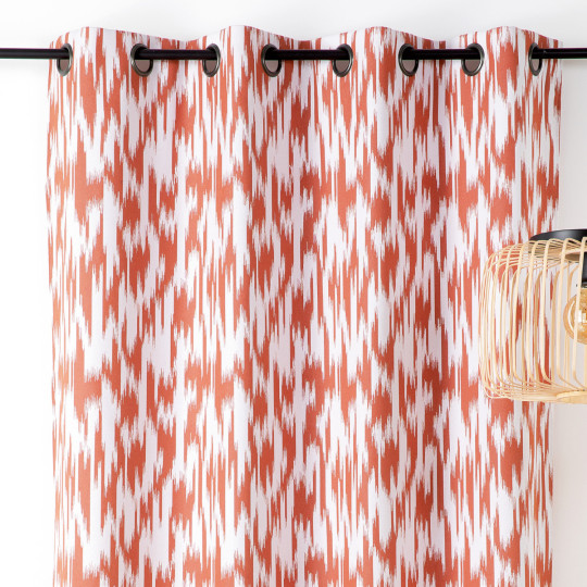 Rideau à œillets Ikat rouge...