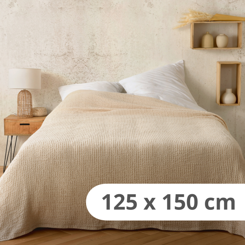 Jetée de Lit Kaline beige pampa - 125x150cm - Linder - 5131-20-841