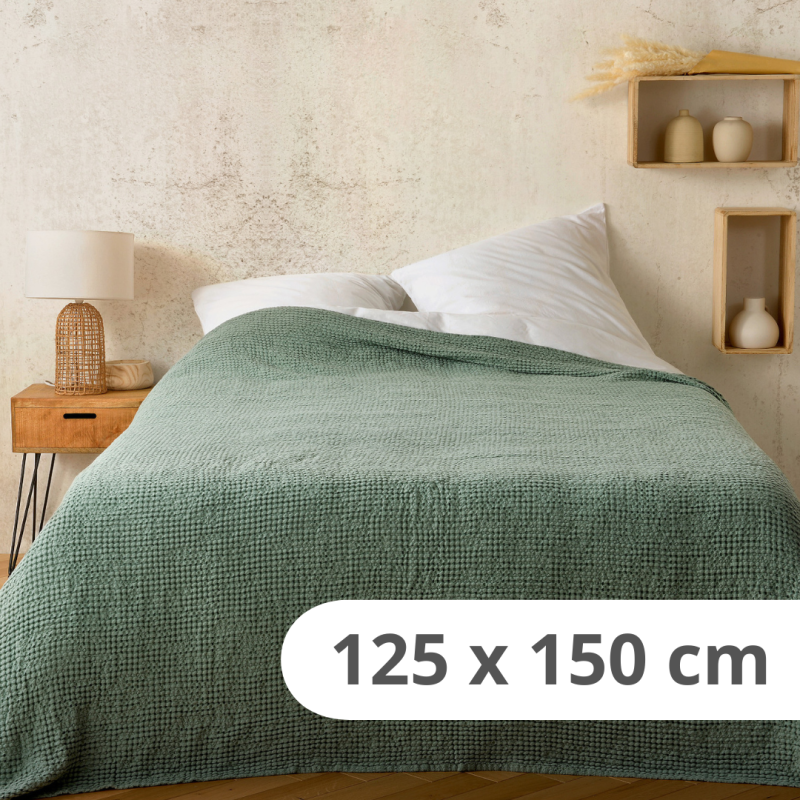 Jetée de Lit Kaline vert romarin - 125x150cm - Linder - 5131-80-841